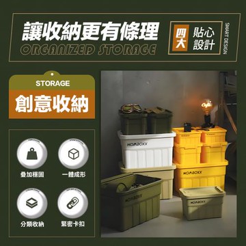 【FL 生活+】5入組超值混搭-工業風高荷重附蓋收納箱(收納盒 收納籃 工具箱 頂部可置物 戶外露營箱 A-448系列)