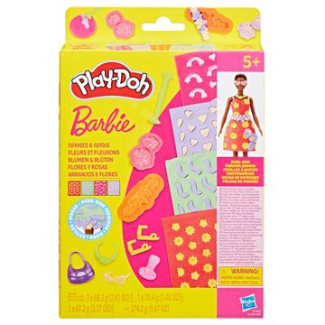 PlayDoh 培樂多 - 芭比娃娃時尚設計師 印花黏土補充組(花朵和花卉)