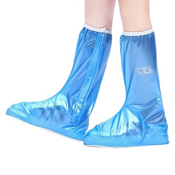 高筒防潑拉鍊式防雨鞋套  珠光藍  XL