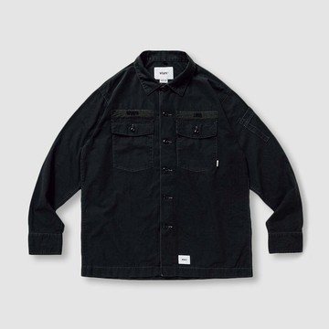 【逢甲 FUZZY】WTAPS BUDS LS 長袖 襯衫 口袋 軍裝 工裝 黑 201BRDT-SHM02