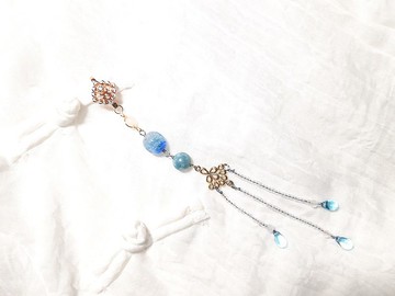 柚子林手工琉璃 - 水色天邊 - 壓襟扣 / 掛飾 / 夜光