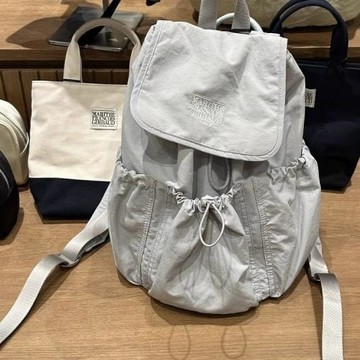韓系雙肩包休閑大容量尼龍輕便旅行學生百搭小眾新款書包抽繩背包