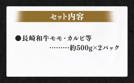 長崎和牛 焼肉・すき焼きセット 約1kg もも薄切り