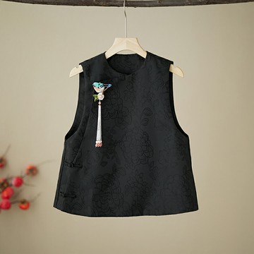 新中式 唐裝上衣小襖女改良年輕少女中國風冬款加厚加棉上衣馬甲