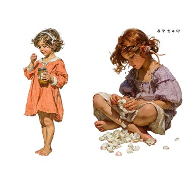 【4 月新品 2】08-127-0239 人物貼紙 田園女孩 B