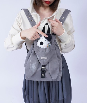 Rebirth野生設定兔子雙肩包女2025春上課高級感可愛斜挎雙肩包