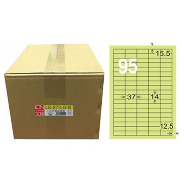 【龍德】A4三用電腦標籤 14x37mm 淺綠色1000入 / 箱 LD-873-G-B【APP滿額下單10%點數(單一帳號最高5000點)】1/31止