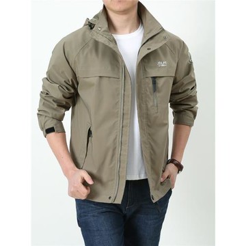 正品男士休閑夾克大碼工裝多袋薄款運動旅游登山上衣戶外寬松外套