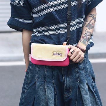 彩色熱島系列 夏日 側背手機包 輕便小包 斜挎收納包 糖果粉黃