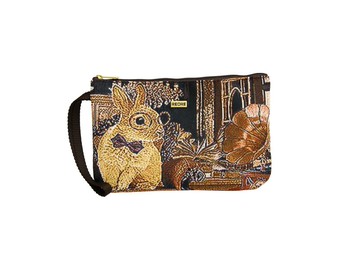 簡約手拿包  防潑水 平織緹花 兔宅子