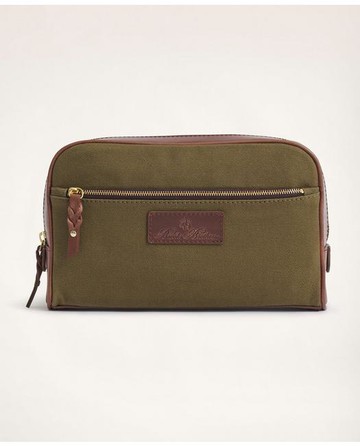 Brooks Brothers Large Canvas Dopp Kit | Green