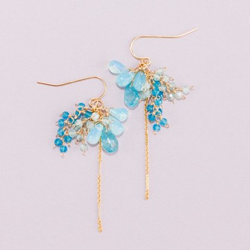 14kgf 色調澳寶 薄荷綠 霓虹綠 拓帕石 耳針 耳夾 耳針吊飾