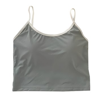 冰絲吊帶帶胸墊背心2件組  F  淺藍