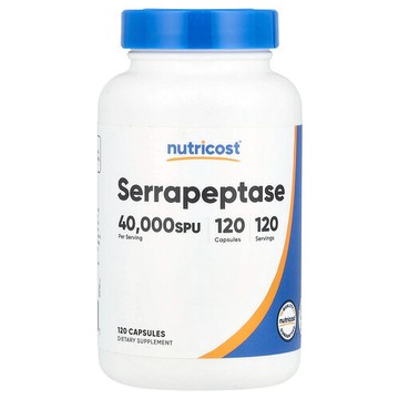Nutricost, 舍雷肽酶，40000 SPU，120 粒膠囊