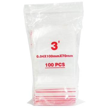 3#密封式夾鍊袋/密封袋/夾鏈袋 7x10cm100ps