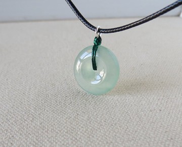 【金剛結】本命年【雲‧海】冰晴雪花棉翡翠韓國蠟線項鍊*Hev12*