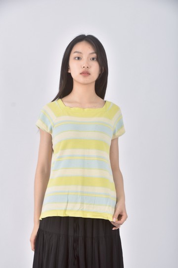 (S) bossini條紋黃色短袖上衣