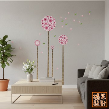 【橘果設計】粉色繡球 繡球 壁貼 潘多拉 花朵 無痕背膠 牆貼 壁紙 DIY佈置 窗貼 佈置 櫥窗貼 可超取 台灣現貨