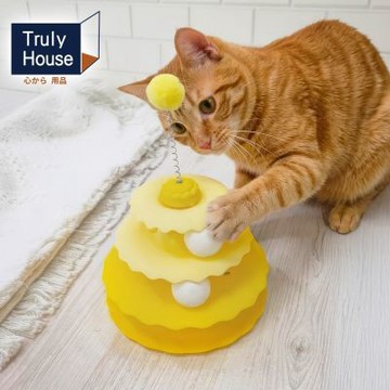 Truly House 三層貓轉盤 貓玩具 逗貓球 自動逗貓器 貓咪益智玩具