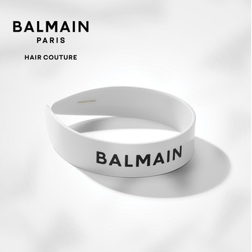 【BALMAIN】白色logo經典髮箍