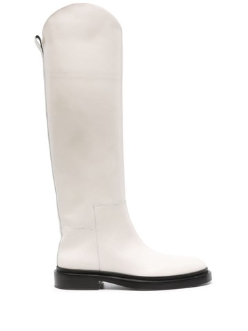 Jil Sander - leather knee-high riding boots - women - Calf Leather/Calf Leather/Calf Leather - 35 - White