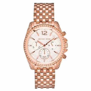 『Marc Jacobs旗艦店』美國代購 Michael Kors 純粹思維三眼晶鑽玫瑰金腕錶｜MK