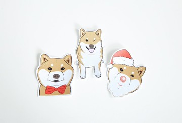 小飯糰  柴柴大型防水貼紙 No.7 柴犬 行李箱貼紙