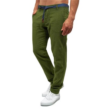 Striped casual plus size dress pants歐美棉條紋休閑大碼西褲男