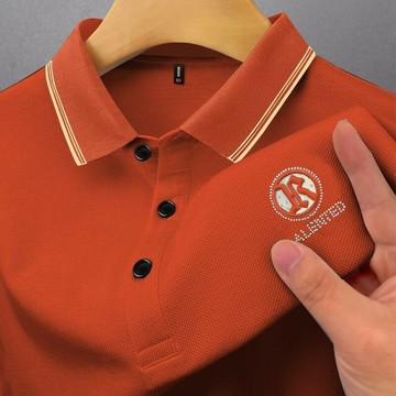 臺灣出貨|夏季刺繡POLO衫男|大尺碼50-110公斤男裝上衣|翻領短袖上衣男|高端半袖POLO衫|韓版短袖衫|修身上衣
