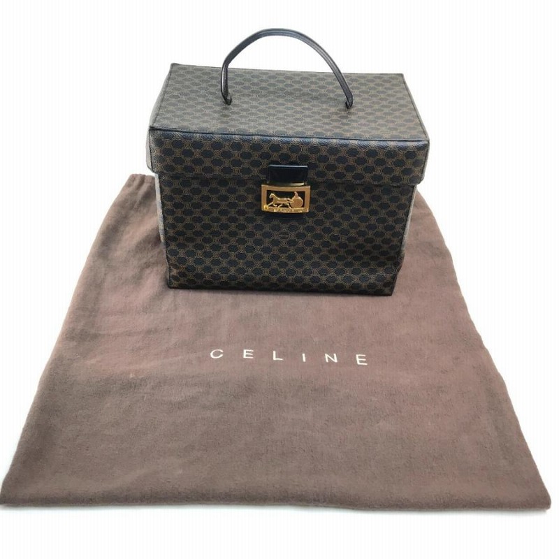 CELINE セリーヌ ロゴ 馬車金具 マカダム ハンドバッグ メイクボックス 