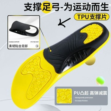 ❤️新款👑台灣出貨👑TPU足弓支撐鞋墊運動回彈緩震吸汗透氣矯正鞋墊護足支撐
