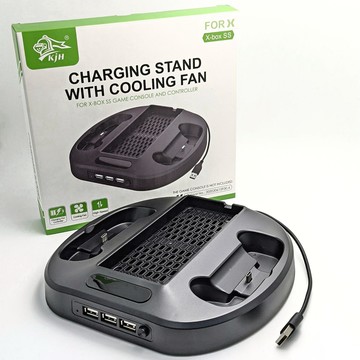 [3玉山網] KJH Xbox Series S 多功能主機散熱風扇底座 遊戲手把控制器充電座 主機支架 3 USB 接口 _HH2