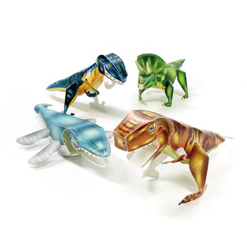 【DIY】霸王龍 迅猛龍 滄龍 三角龍4入 /材料包/益智/玩具