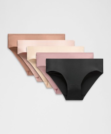 InvisiWear Mid-Rise Bikini Underwear 5 Pack Size Large