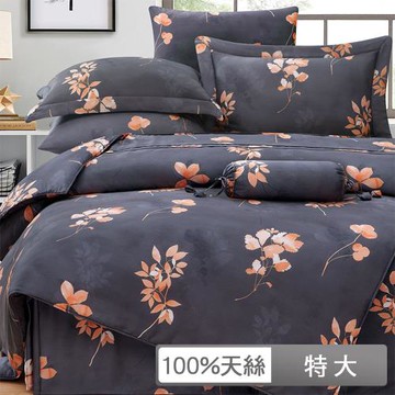 【貝兒居家生活館】100%天絲七件式兩用被床罩組  (特大雙人/午煦灰)