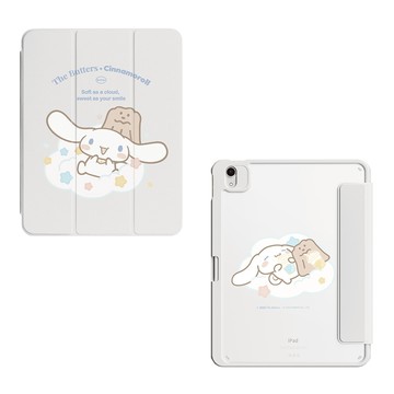 【正版授權】奶油家族x大耳狗悠閒雲朵強悍磁吸iPad三折/Y折保護殼