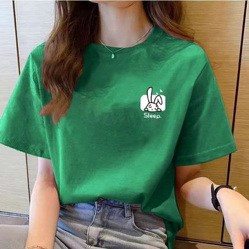 免運  100%纯棉短袖T恤女装夏季新款韩版休闲百搭宽松上衣