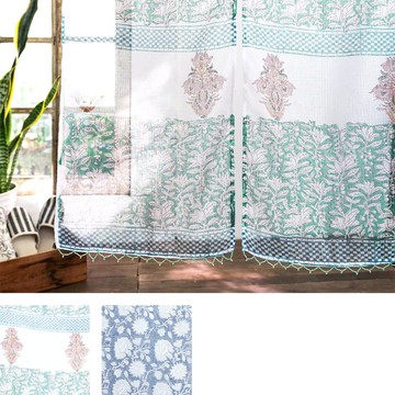 【預訂】印度製 流蘇珠珠淺花紋透光門簾