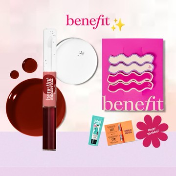 新上市 加贈彎彎髮夾組✨【Benefit】紅粉菲菲兩用隨身筆＃酒釀櫻桃 (水光唇/雙頭唇筆/持色X撫紋) 快速出貨