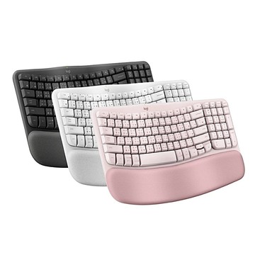 Logitech 羅技 Wave KEYS 人體工學鍵盤 石墨灰/珍珠白/玫瑰粉