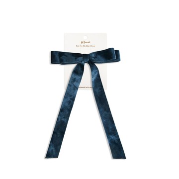 Feena - No.66蝴蝶結髮夾-藍