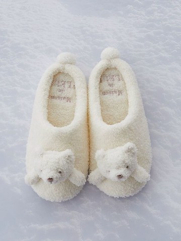 可愛立體北極熊毛絨室內拖鞋(08000528100) - Maison de FLEUR