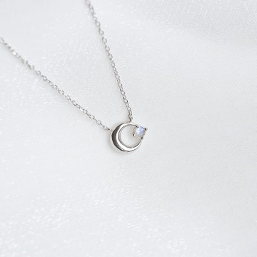 拉長石925純銀星月項鍊