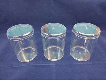 【嚴選SHOP】6入含蓋 280CC高透明度圓罐 PS塑料餅乾罐 塑膠盒 圓形透明罐 餅乾盒 保鮮罐 收納罐【S044】