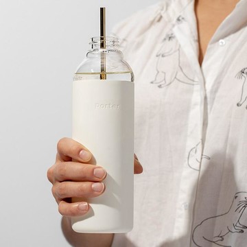 輕巧玻璃防漏水瓶/590ml 深灰