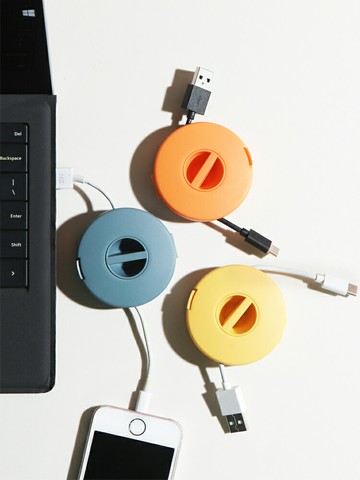 數據線收納盒繞線器耳機充電器整理收納神器迷你便攜防纏繞線扣包