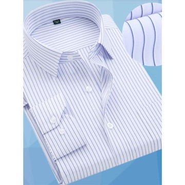 爸爸裝中年男士長袖襯衫春秋薄款中老年商務休閑寬松免燙大碼上班