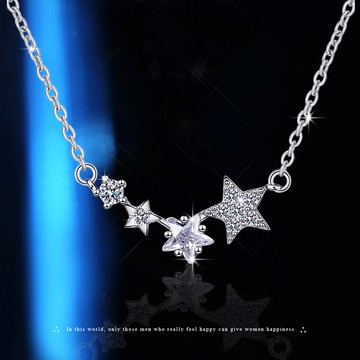 隔日到貨 星星知我心 莫桑鑽 項鍊 項鏈 不退色N31