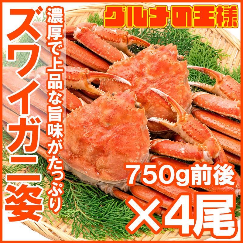 ズワイガニ 姿 3kg 750g前後×4尾 冷凍ゆでがに 本ズワイガニ 解凍するだけでＯＫ ボイル冷凍 ズワイ蟹 ずわいがに かに カニ 蟹 ずわい蟹 豊洲市場 かに鍋