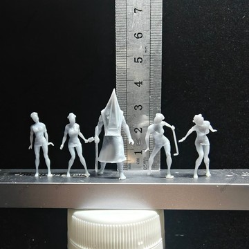 【台灣出貨】✨免運 微縮模型 微縮兵人 1/64微縮小人 寂靜嶺三角頭 無臉護士 小比例人偶高精度3D白模